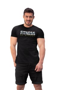 Fitness For Your Future, Be Strong, (BG Blue and White), Round Neck Gym Tshirt (White Tshirt) - Clothes for Gym Lovers - Suitable for Gym Going Person - Foremost Gifting Material for Your Friends and Close Ones