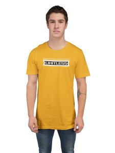 Ability Is Limitless, (BG Black), Round Neck Gym Tshirt (Yellow Tshirt) - Foremost Gifting Material for Your Friends and Close Ones