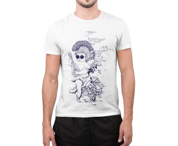 Guitar Illustration graphic art - White - printed T-shirts - Men's stylish clothing - Cool tees for boys
