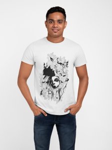 Colourful Illustration - White- printed T-shirts - Men's stylish clothing - Cool tees for boys