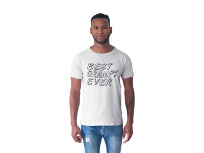 Best grampy ever -printed family themed cotton blended half-sleeve t-shirts made for men (white)