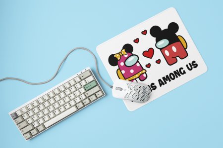 Love is among us (BG Black & Red)- Printed animated creature Mousepads