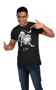 Leo symbol (BG white) - Printed Zodiac Sign Tshirts - Made especially for astrology lovers people