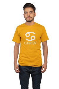 Cancer (Yellow T) - Printed Zodiac Sign Tshirts - Made especially for astrology lovers people