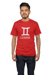 Gemini (Red T) - Printed Zodiac Sign Tshirts - Made especially for astrology lovers people