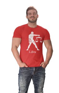 Libra (BG White) (Red T) - Printed Zodiac Sign Tshirts - Made especially for astrology lovers people