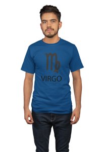 Virgo (BG Black)(Blue T) - Printed Zodiac Sign Tshirts - Made especially for astrology lovers people