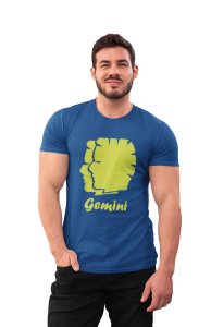Gemini (BG Green)(Blue T) - Printed Zodiac Sign Tshirts - Made especially for astrology lovers people