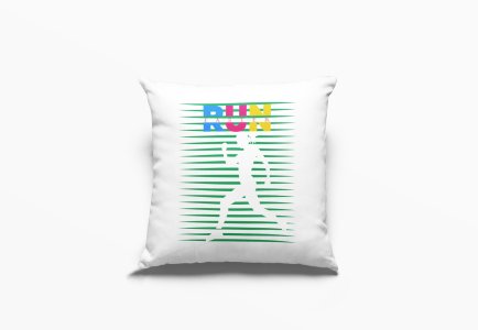 Run Text In Colourfull -Printed Pillow Covers (Pack Of 2)