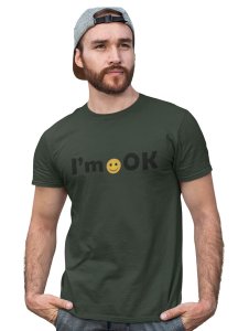 I'm OK in Text T-shirt (Green) - Clothes for Emoji Lovers - Suitable for Fun Events - Foremost Gifting Material for Your Friends and Close Ones