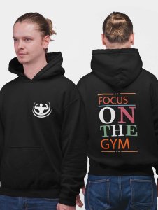 Focus On The Gym printed artswear black hoodies for winter casual wear specially for Men