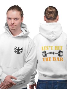 Let's Hit The Bar printed artswear white hoodies for winter casual wear specially for Men