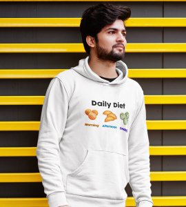 Daily diet printed diwali themed White Hoodie specially for diwali festival