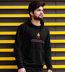 Wishing you printed diwali themed black Hoodie specially for diwali festival