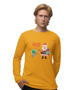Santa & Alien's Talk: Best DesignerFull Sleeve T-shirt Yellow Best Gift For Boys Girls