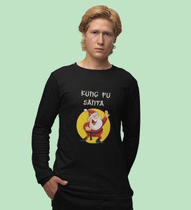 Kung Fu Santa: PerfectFull Sleeve T-shirt For Secret SantaBlack Best Gift For Boys Girls