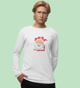 Drunkard Santa : Amazingly DesignedFull Sleeve T-shirt White Best Gift For Christmas Celebration
