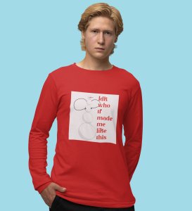 Angry Tall Snowman: Funny DesignerFull Sleeve T-shirt Red Most Liked Gift For Secret Santa