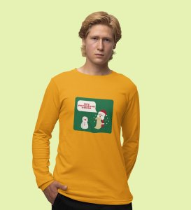 Prankster Santa: Funny DesignerFull Sleeve T-shirt Yellow Perfect Gift For Secret Santa