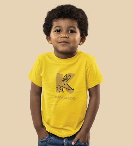 Kangaroo, Printed Cotton Tshirt (Yellow) for Boys