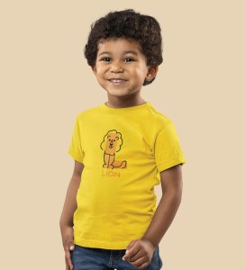Lazy Lion, Boys Printed Crew Neck Tshirt (Yellow)